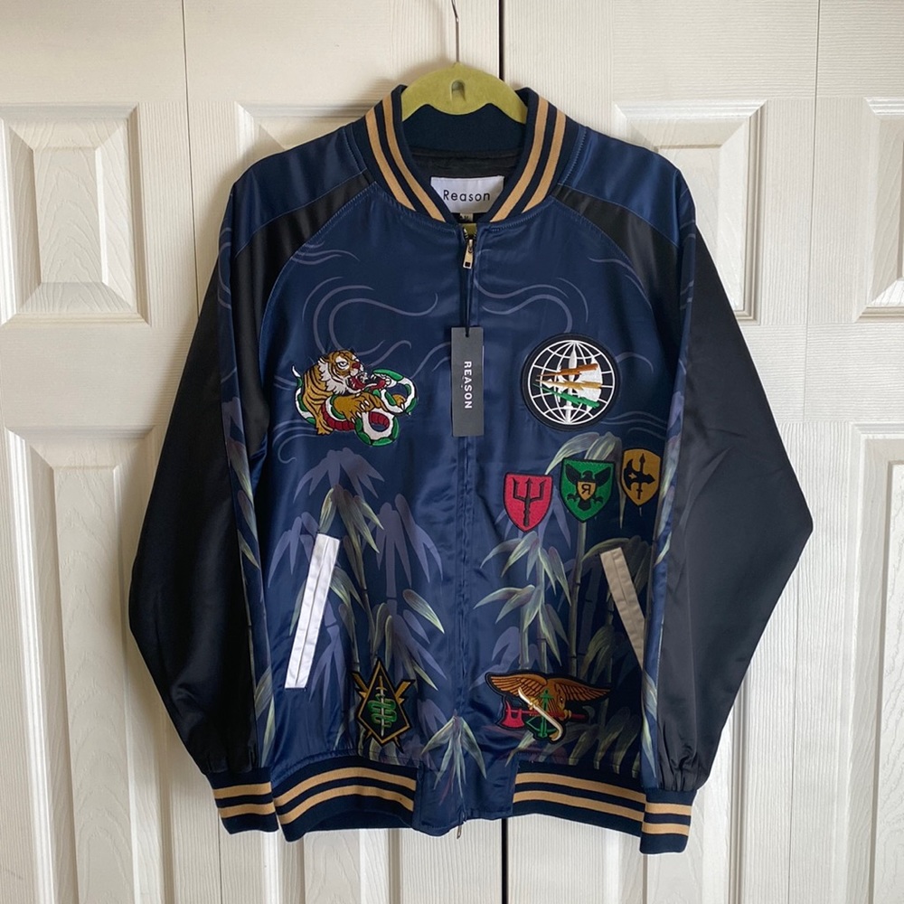 Men’s Reason Lion Embroidered Souvenir Jacket